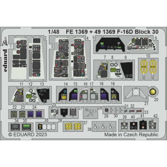1/48 General Dynamics F-16D Fighting Falcon Block 30 Detail set for Kinetic kits