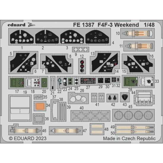 1/48 Grumman F4F-3 Wildcat Weekend Detail Parts for Eduard kits