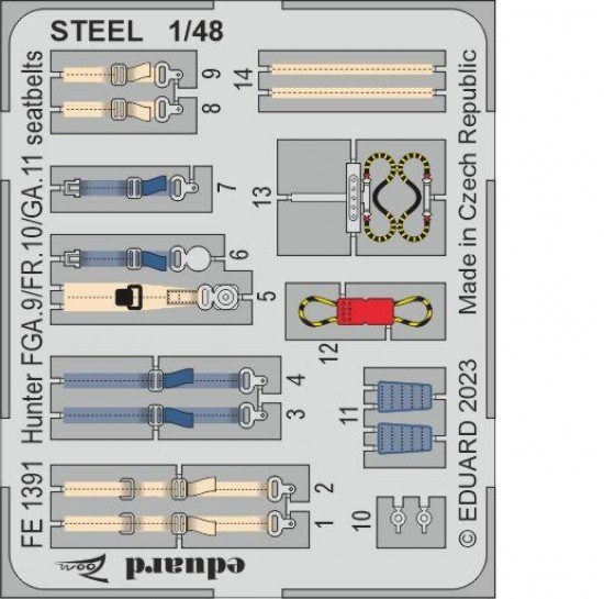 1/48 Hawker Hunter FGA.9/Fr.10/Ga.11 Seatbelts for Airfix kits