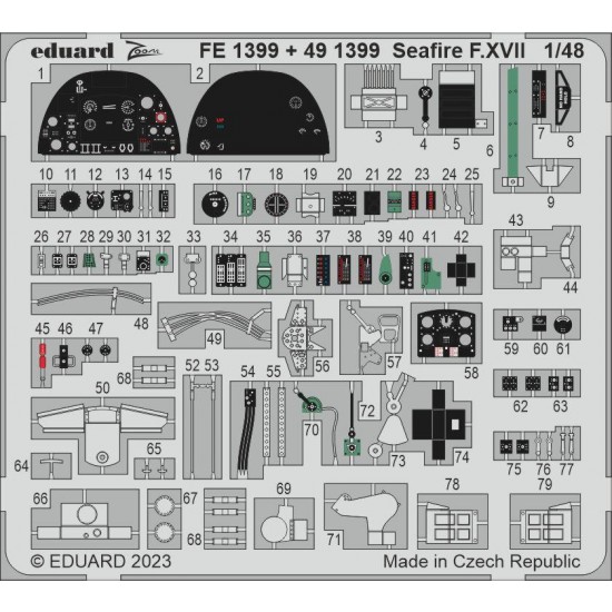 1/48 Supermarine Seafire F.XVII Detail Parts for Airfix kits