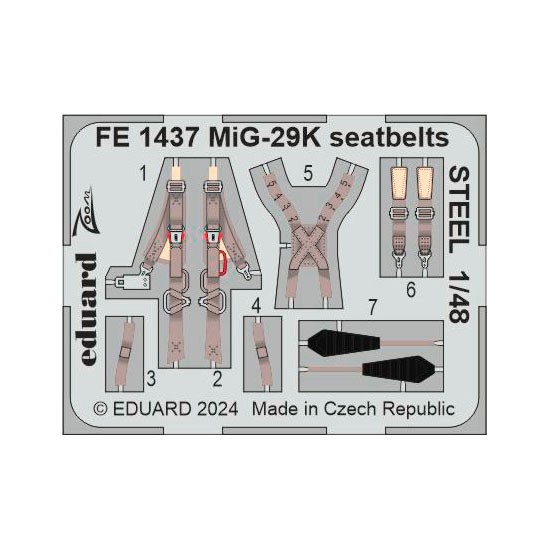 1/48 Mikoyan MiG-29K Seatbelts for HobbyBoss kits