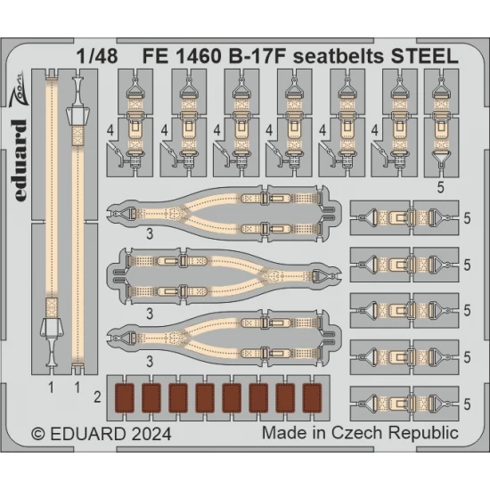 1/48 B-17F Flying Fortress Colour Seatbelts for Eduard #ED 11183