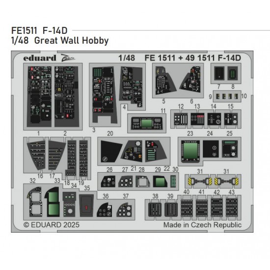 1/48 Grumman F-14D Tomcat PE parts for Great Wall Hobby kits