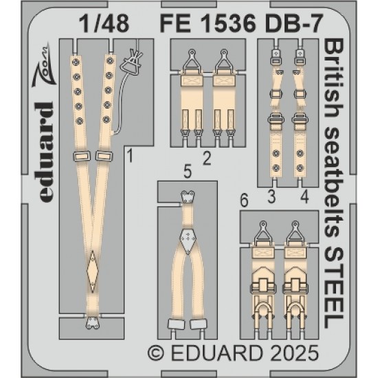 1/48 DB-7 Boston III British Seatbelts Detail set for HK Models kits
