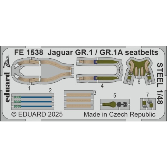 1/48 Jaguar Gr.1 / Gr.1A Seatbelts Detail set for Airfix kits