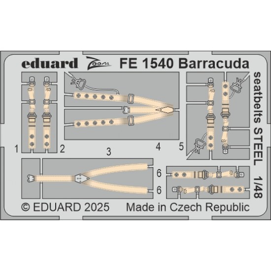 1/48 Fairey Barracuda Seatbelts Detail set for Trumpeter kits