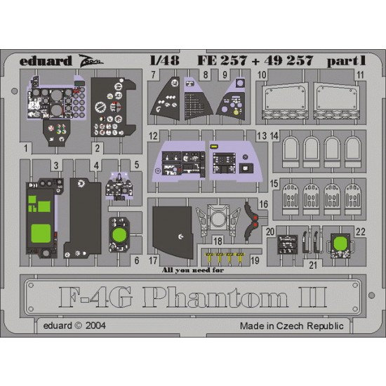 1/48 F-4G Phantom II Colour Photoetch Set Vol.2 for Hasegawa kit