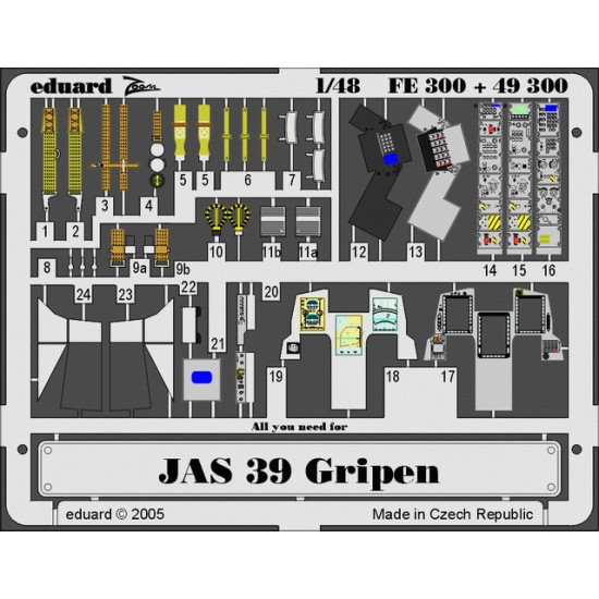 1/48 Saab JAS-39 Gripen Colour Photoetch Set Vol.2 for Italeri kit