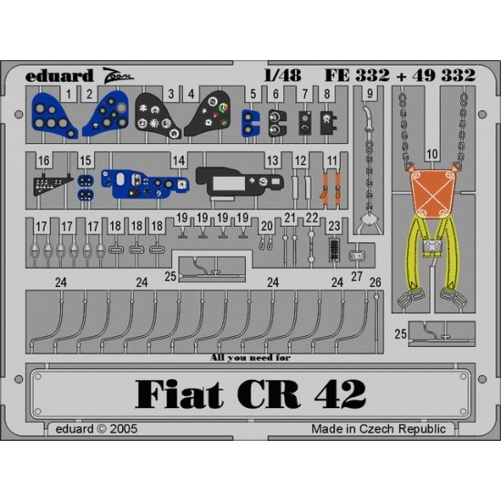 1/48 Fiat CR.42 Falco Colour Photoetch Set Vol.2 for Italeri kit