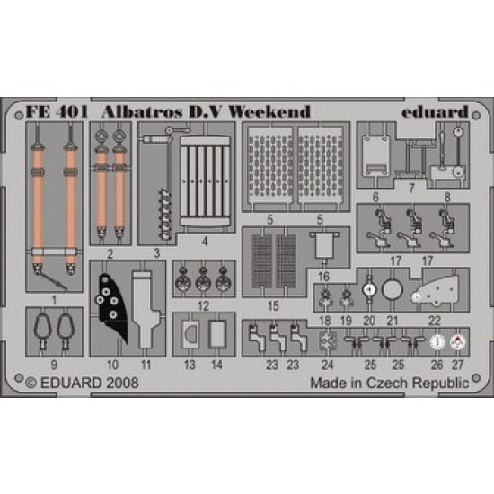 Colour Photoetch for 1/48 Albatros D.V Weekend for Eduard kit