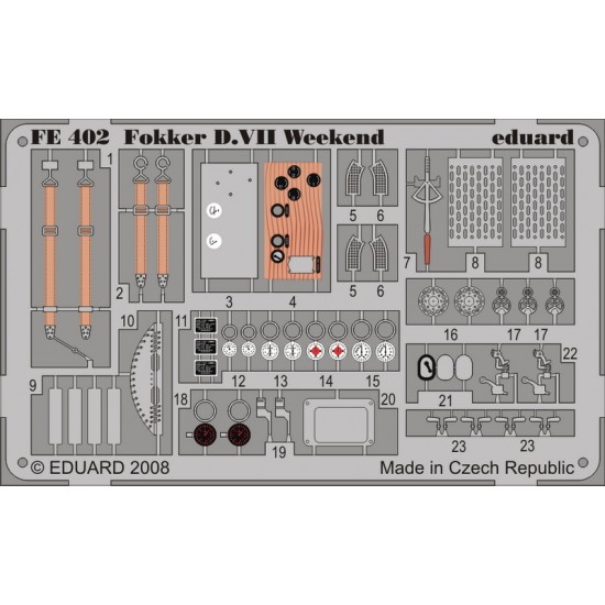 Colour Photoetch for 1/48 Fokker D.VII Weekend for Eduard kit