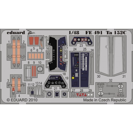 Colour Photoetch for 1/48 Focke-Wulf TA 152C for Dragon kit
