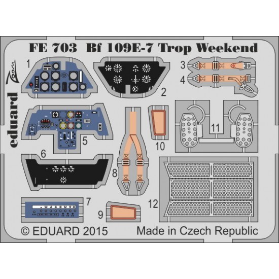 1/48 Messerschmitt Bf 109E-7 Tropical (Weekend Edition) Detail-up Set for Eduard kit