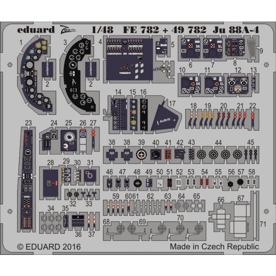 1/48 Junkers Ju 88A-4 Interior Detail Set for ICM kit (1 Photo-Etched Sheet)