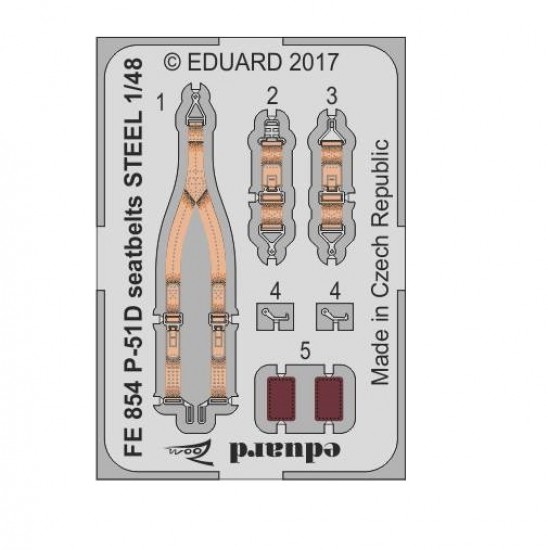 1/48 North American P-51D Mustang Seatbelts for Airfix kit (Steel)