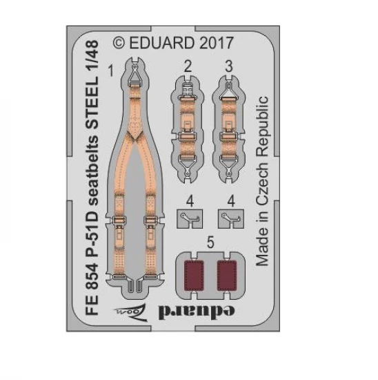 1/48 North American P-51D Mustang Seatbelts for Airfix kit (Steel)