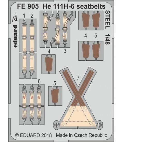 1/48 He 111H-6 Seatbelts STEEL Detail-up set for ICM kits