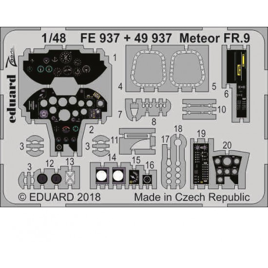 1/48 Gloster Meteor FR.9 Detail Set for Airfix kits