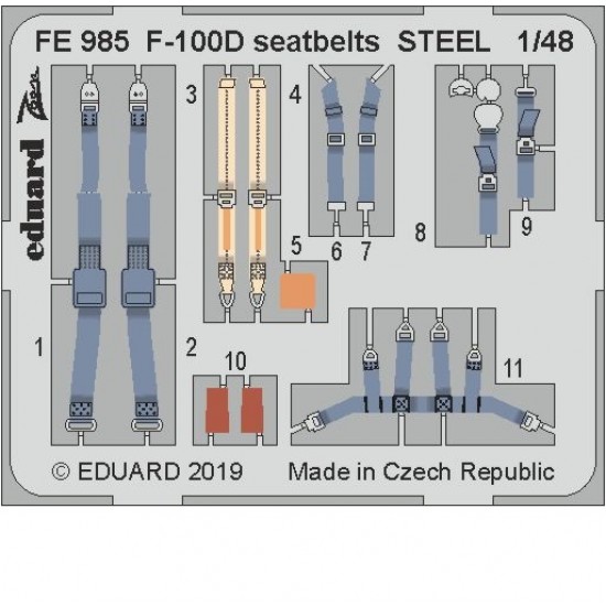 1/48 North American F-100D Super Sabre Seatbelts Set for Trumpeter kits