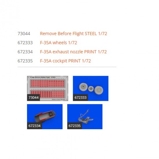 1/72 Lockheed Martin F-35A Lightning II Super Detail Set for Tamiya kits