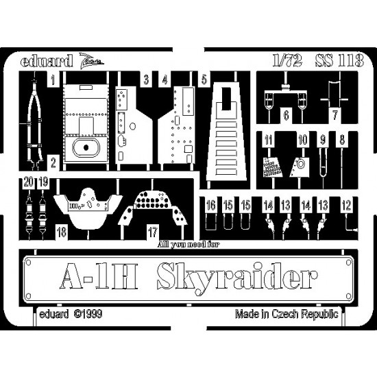 Photoetch for 1/72 A-1H Skyraider for Hasegawa kit