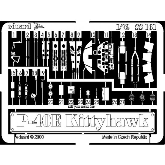 Photoetch for 1/72 Curtiss P-40E for Academy kit