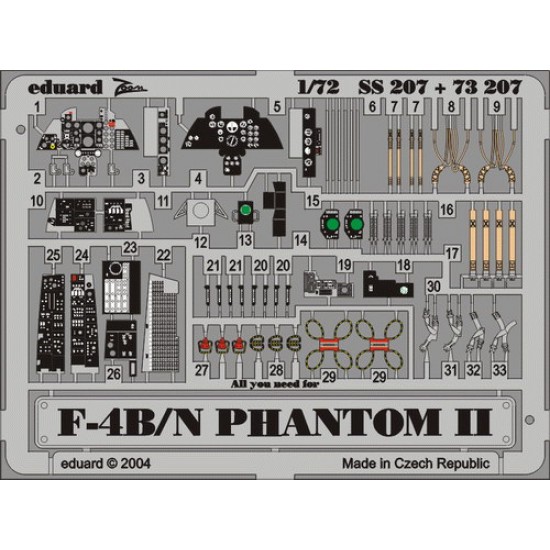 1/72 F-4B/N Phantom II Colour Photoetch Set Vol.2 for Hasegawa kit