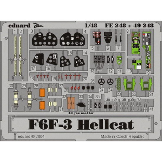 Colour Photoetch for 1/72 P-51D Mustang for Hasegawa kit