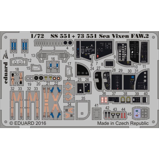 1/72 De Havilland Sea Vixen FAW.2 Interior Detail Set for Cyber Hobby #5105 kit (1PE)