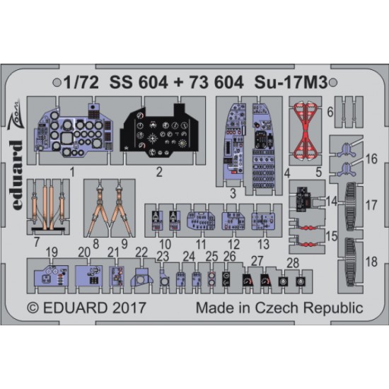 1/72 Sukhoi Su-17M3 Fitter Interior Detail Set for Modelsvit kit