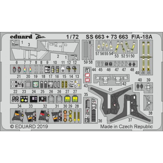 1/72 McDonnell Douglas F/A-18A Hornet Detail Set for Academy kits