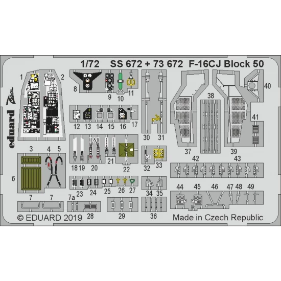 1/72 General Dynamics F-16CJ Fighting Falcon Block 50 Detail Set for Tamiya kits