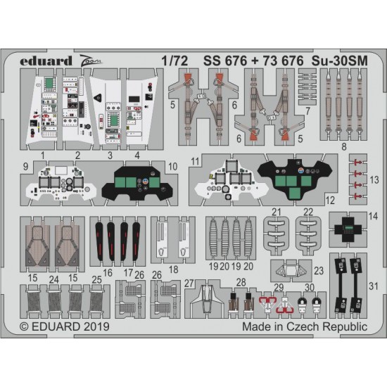 1/72 Sukhoi Su-30SM Detail set for Zvezda kits