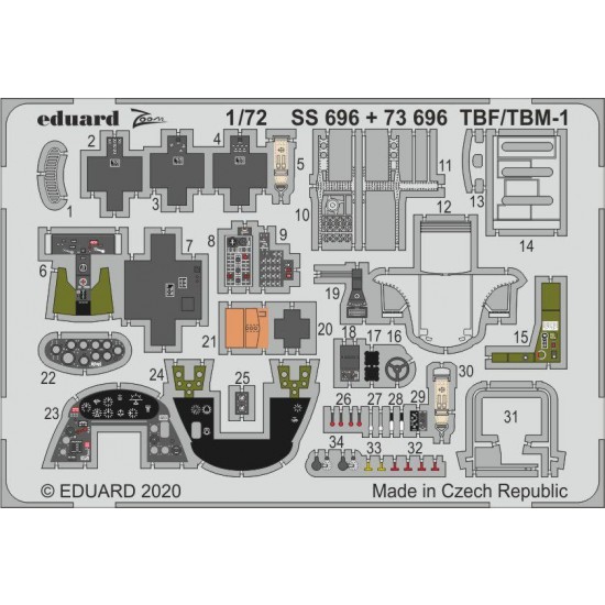 1/72 Grumman TBF/TBM-1 Avenger Detail Set for Hasegawa kits