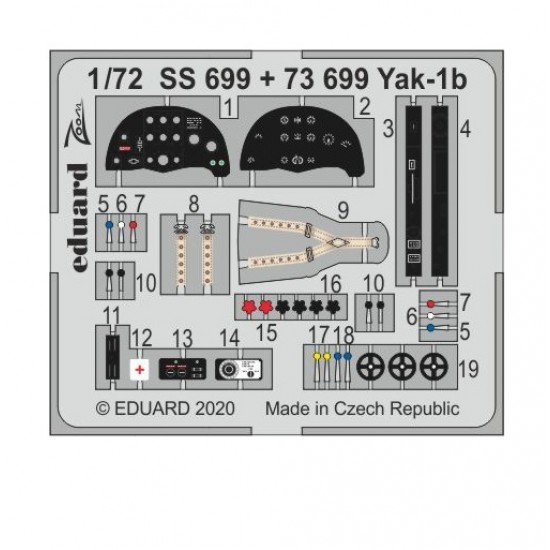 1/72 Yakovlev Yak-1b Detail Set for Arma Hobby kits