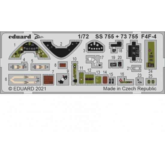 1/72 Grumman F4F-4 Wildcat Detail set for Arma Hobby kits