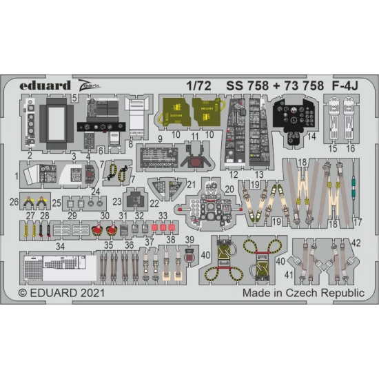 1/72 McDonnell Douglas F-4J Phantom II Detail set for Fine Molds kits