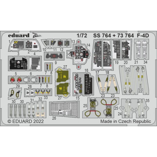 1/72 McDonnell Douglas F-4D Phantom II Detail set for Fine Molds kits