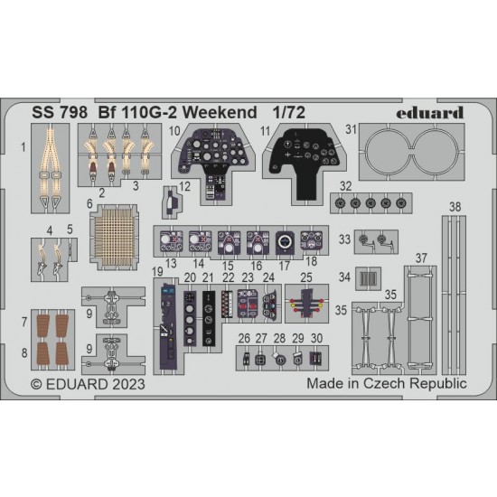 1/72 Messerschmitt Bf 110G-2 Detail Set for Eduard kits