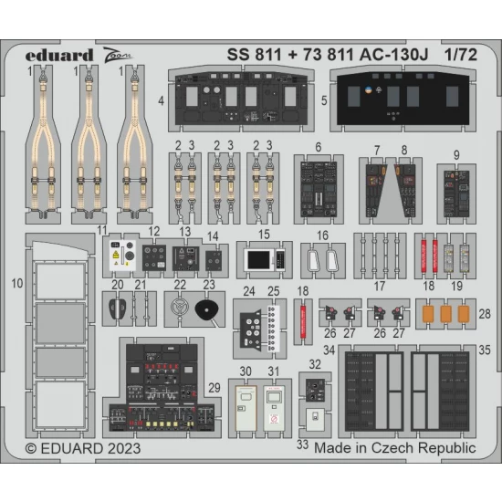 1/72 Lockheed AC-130J Detail Parts for Zvezda kits