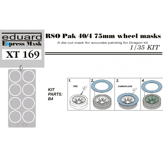 1/35 RSO Pak 40/4 75mm Wheel Mask for Dragon kit