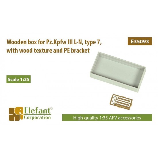 1/35 Wooden Box for PzKpfw III L-N Type 7 w/Wood Texture & PE Bracket