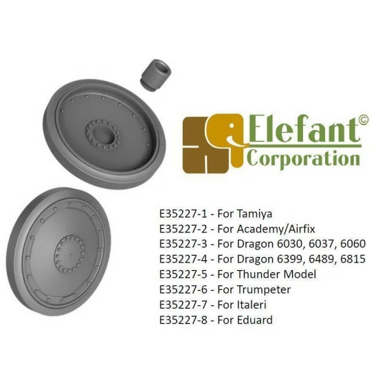 1/35 Jagdpanzer 38, 16 Rivets, Welds, Narrow Collar Roadwheels for Dragon 6030, 6037, 6060 Kits