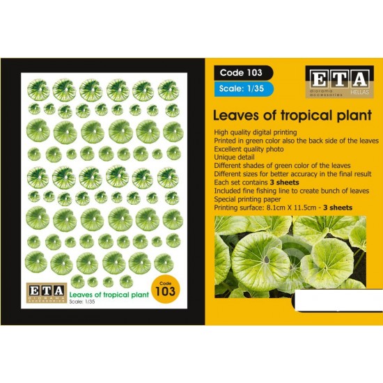 1/35, 1/32, 1/24 Leaves of Tropical Plant for All Season Vol.1 (3 sheets)