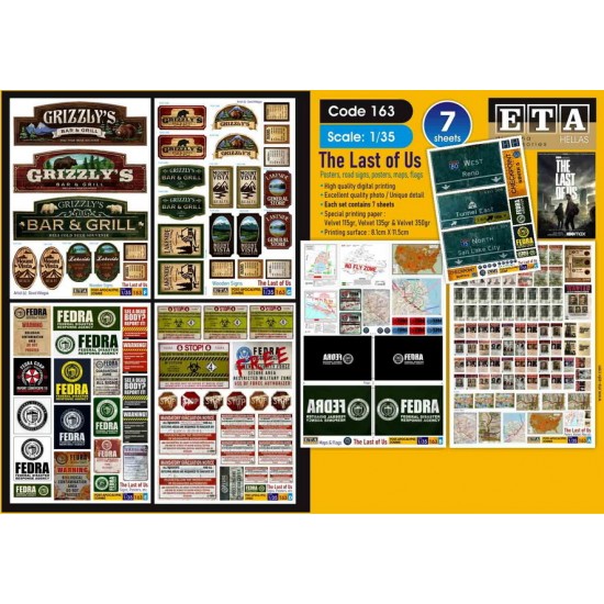1/35 The Last of Us - Signs, Posters, Maps, etc. (7 sheets)