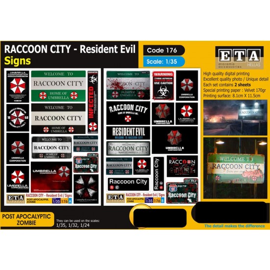 1/35 1/32 1/24 Raccoon City - Signs