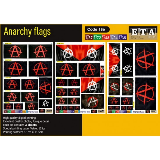 1/35, 1/48, 1/72, 1/24, 1/87 Anarchy Flags (3 sheets)