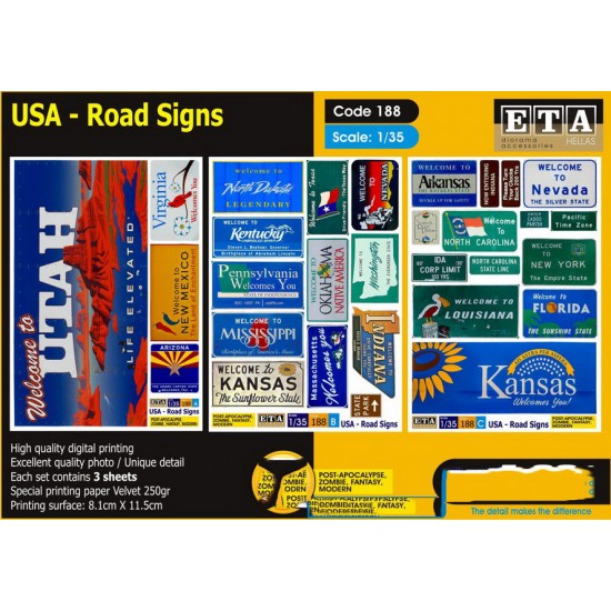 1/35 USA Road Signs (3 sheets)
