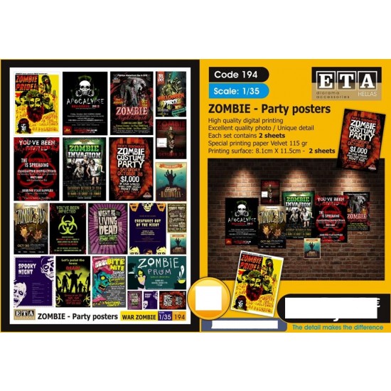 1/35 Zombie Party Posters (2 sheets)