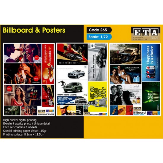 1/72 Billboards & Posters (3 sheets)